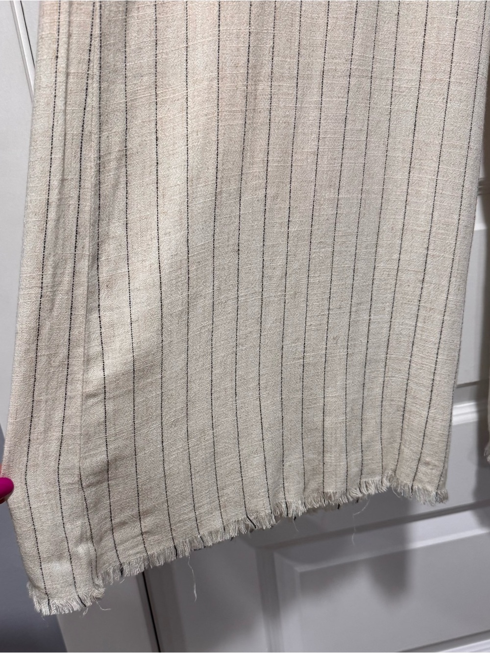 Pink Lily Cream Wide-Leg Linen Blend Pants - Picture 5 of 11